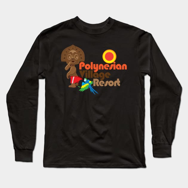 Polynesian Village Cheeky Tiki Long Sleeve T-Shirt by WearInTheWorld